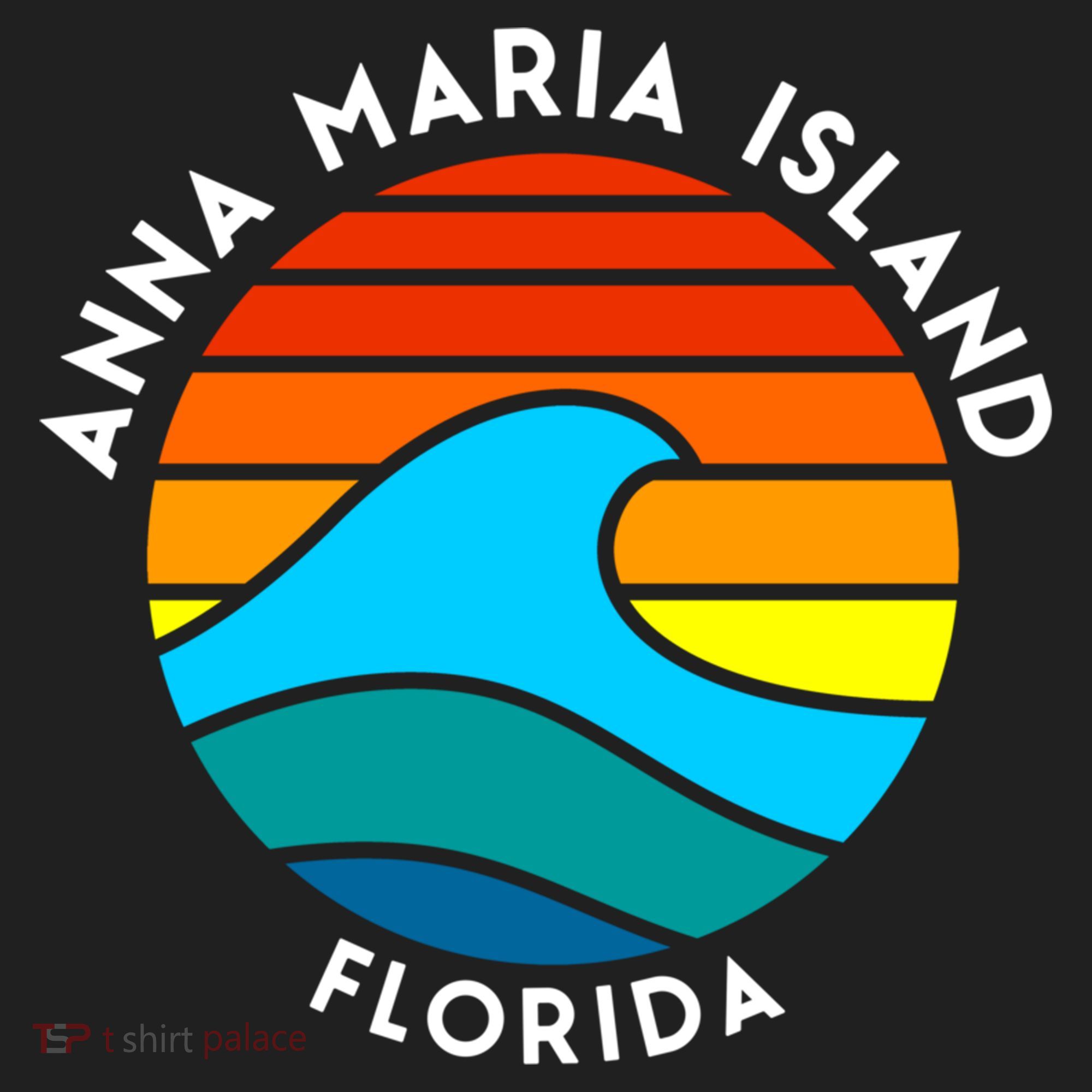 Anna Maria Island Florida Retro Wave Gift Golf Towel