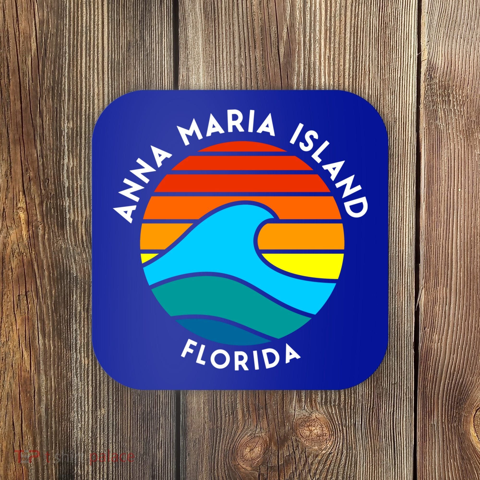 Anna Maria Island Florida Retro Wave Gift Coaster