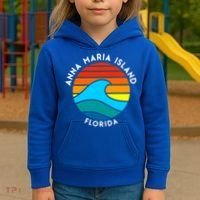 Anna Maria Island Florida Retro Wave Gift Kids Hoodie thumb 3
