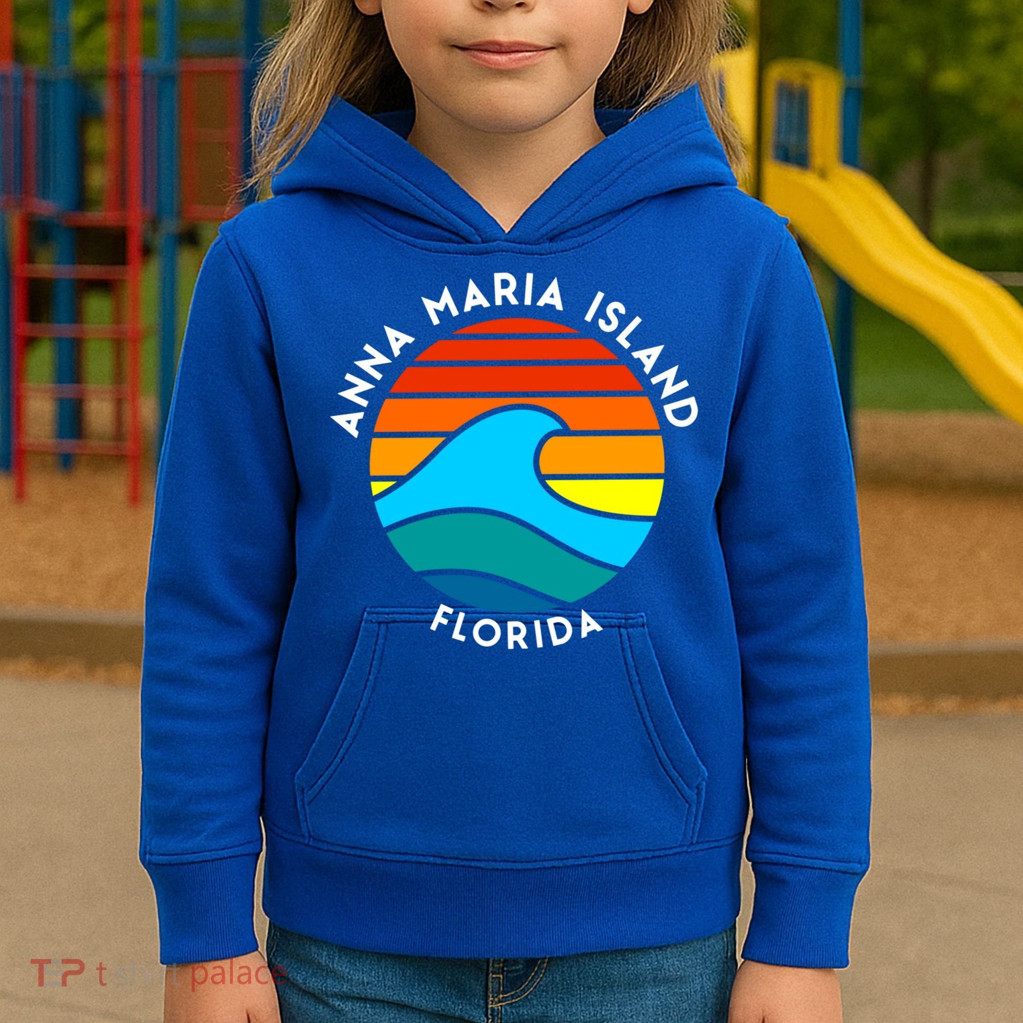 Anna Maria Island Florida Retro Wave Gift Kids Hoodie