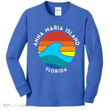 Anna Maria Island Florida Retro Wave Gift Kids Long Sleeve Shirt