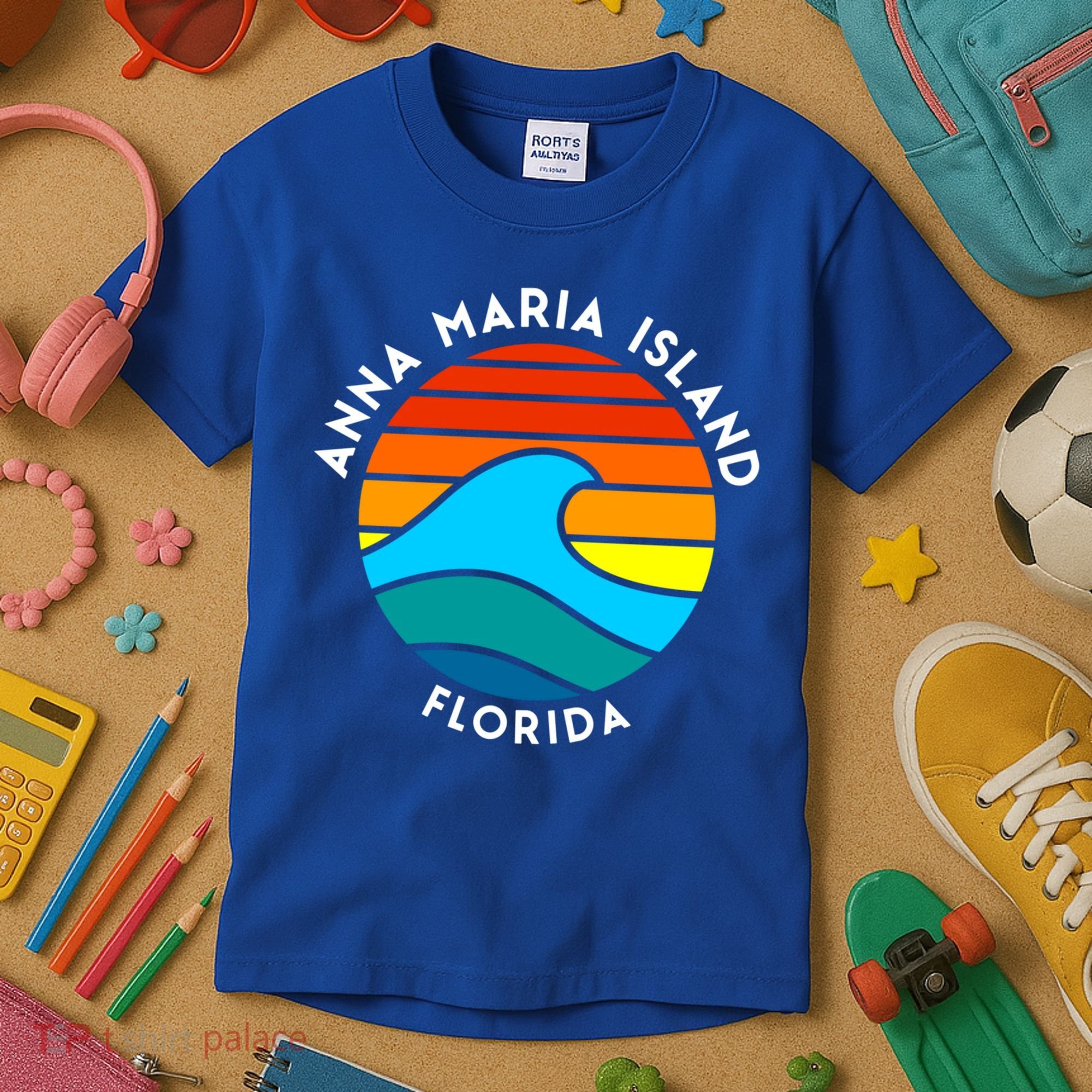 Anna Maria Island Florida Retro Wave Gift Kids T-Shirt