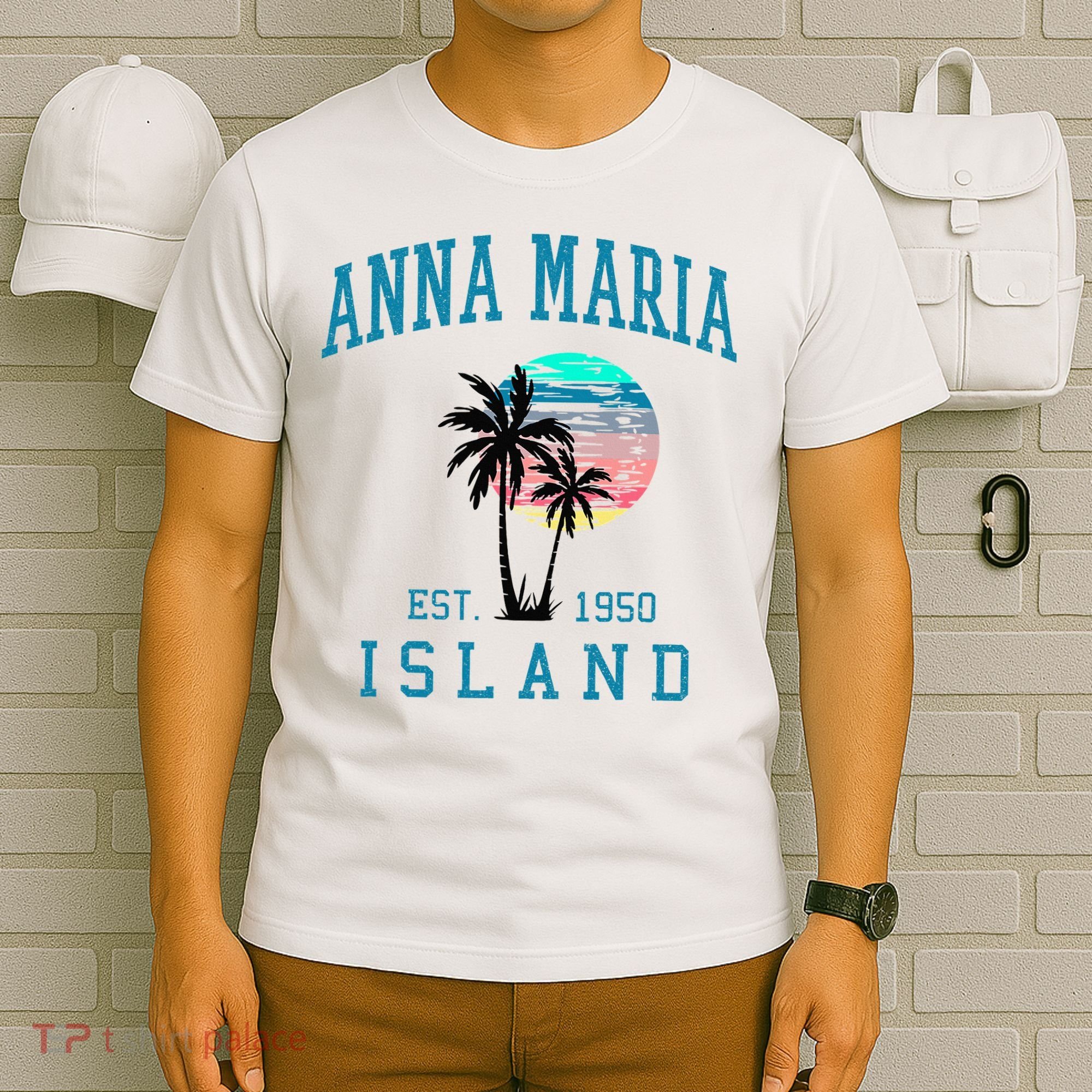 Anna Maria Island Florida Vintage Beach Palm Trees Summer T-Shirt