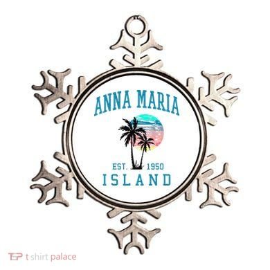Anna Maria Island Florida Vintage Beach Palm Trees Summer Ornament