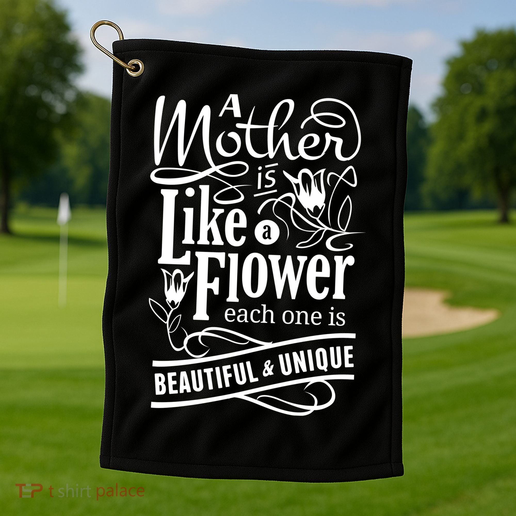 A Mother Is Like A Flower Each One Is Beautiful And Unique Golf Towel