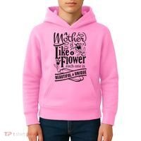 A Mother Is Like A Flower Each One Is Beautiful And Unique Kids Hoodie thumb 4
