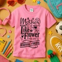 A Mother Is Like A Flower Each One Is Beautiful And Unique Kids T-Shirt thumb 3
