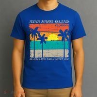 Anna Maria Island Florida Vintage Beach Retro Sunset Gift T-Shirt thumb 3