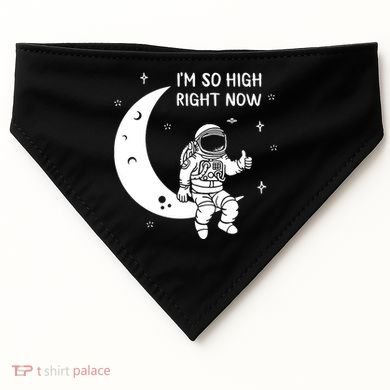 Astronaut Moon Im So High Right Now USA-Made Doggie Bandana