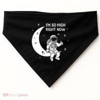 Astronaut Moon Im So High Right Now USA-Made Doggie Bandana thumb 0