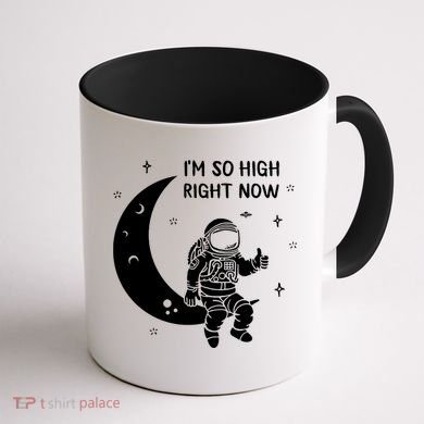 Astronaut Moon Im So High Right Now Coffee Mug back