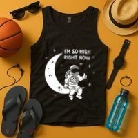 Astronaut Moon Im So High Right Now Tank Top thumb 4