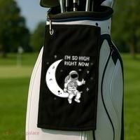 Astronaut Moon Im So High Right Now Golf Towel thumb 2