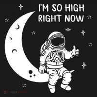 Astronaut Moon Im So High Right Now Kids Sweatshirt thumb 2
