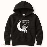 Astronaut Moon Im So High Right Now Kids Hoodie thumb 0