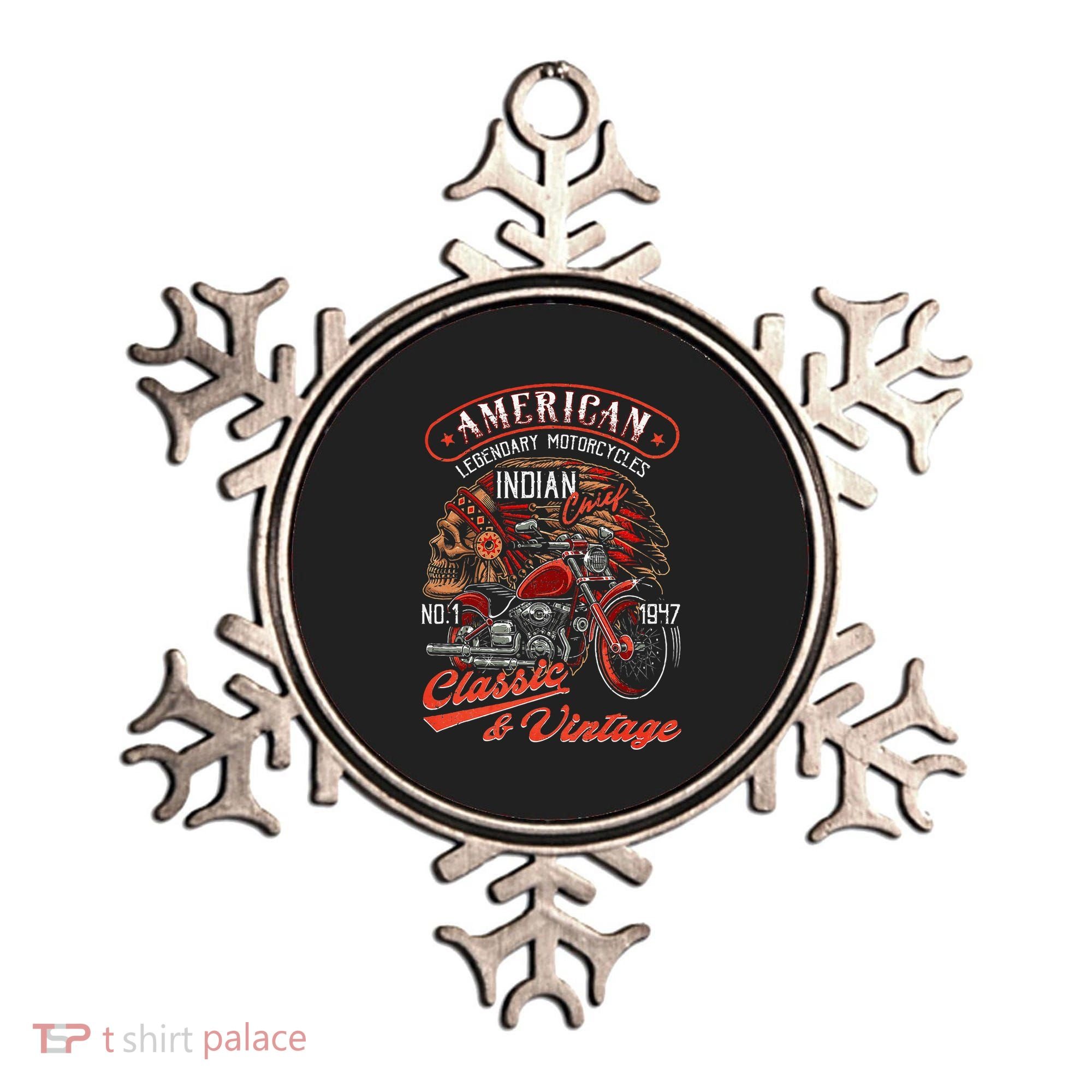 American M.O.T.O.R.C.Y.C.L.E I.N.D.I.A.N For Old Biker Ornament