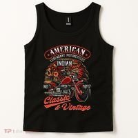 American M.O.T.O.R.C.Y.C.L.E I.N.D.I.A.N For Old Biker Tank Top thumb 2