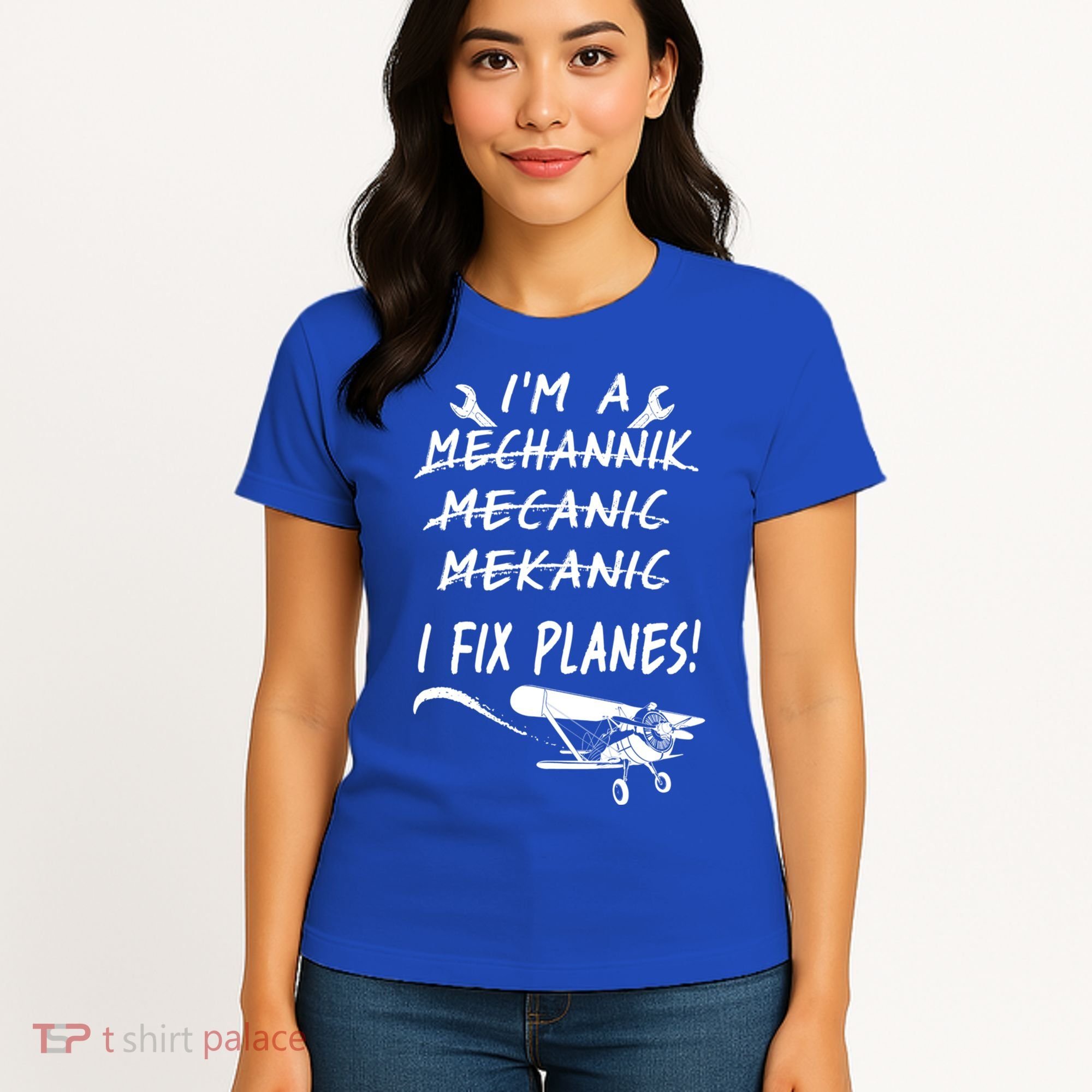 Aircraft Mechanic I'm A Mechannik Mecanic I Fix Planes Gift Women's T-Shirt