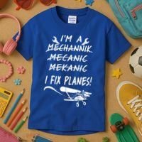 Aircraft Mechanic I'm A Mechannik Mecanic I Fix Planes Gift Kids T-Shirt thumb 3
