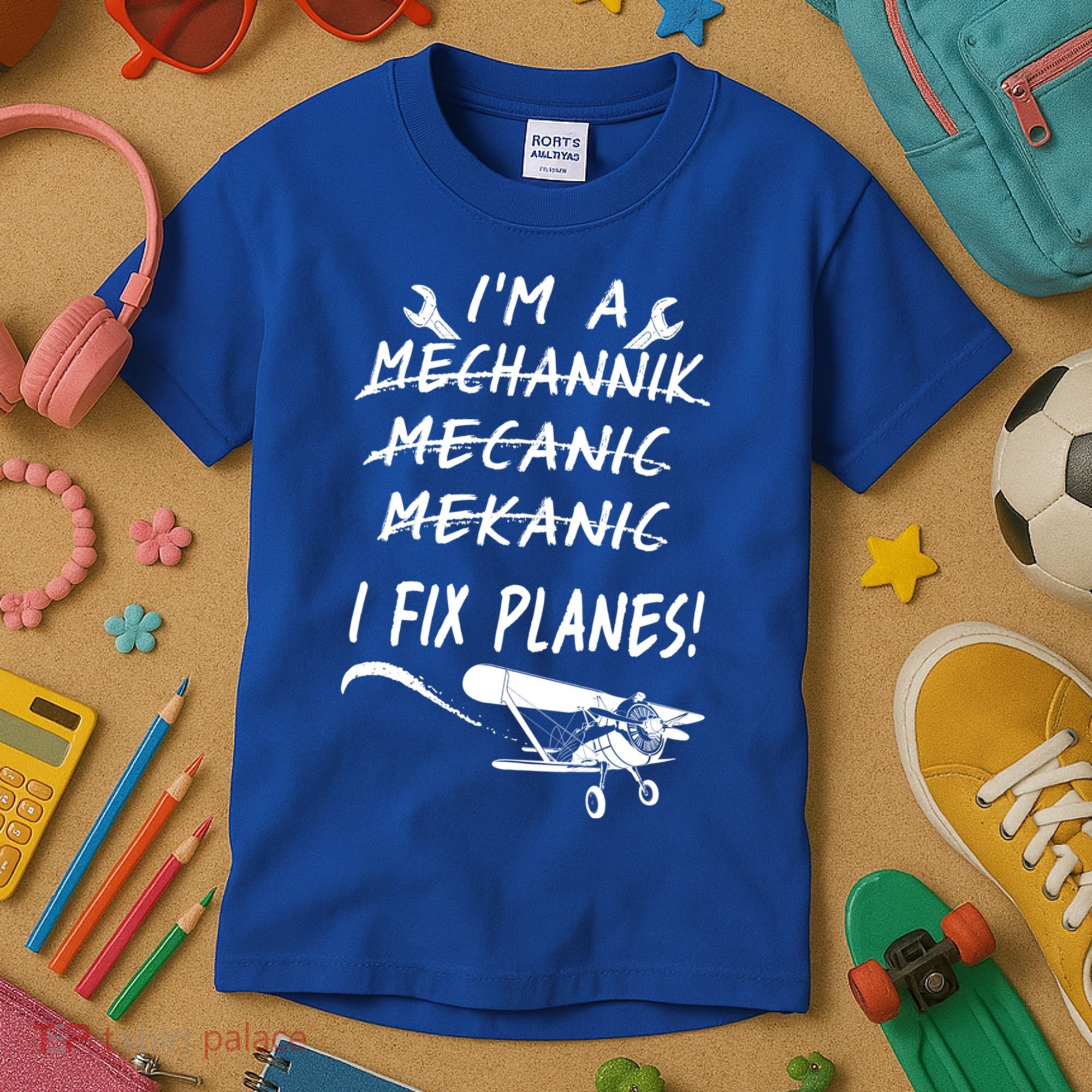 Aircraft Mechanic I'm A Mechannik Mecanic I Fix Planes Gift Kids T-Shirt