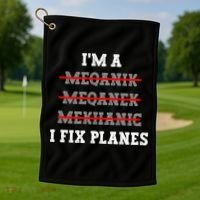 Aircraft Mechanic I Fix Planes Airplane Mechanic Gift Golf Towel thumb 1