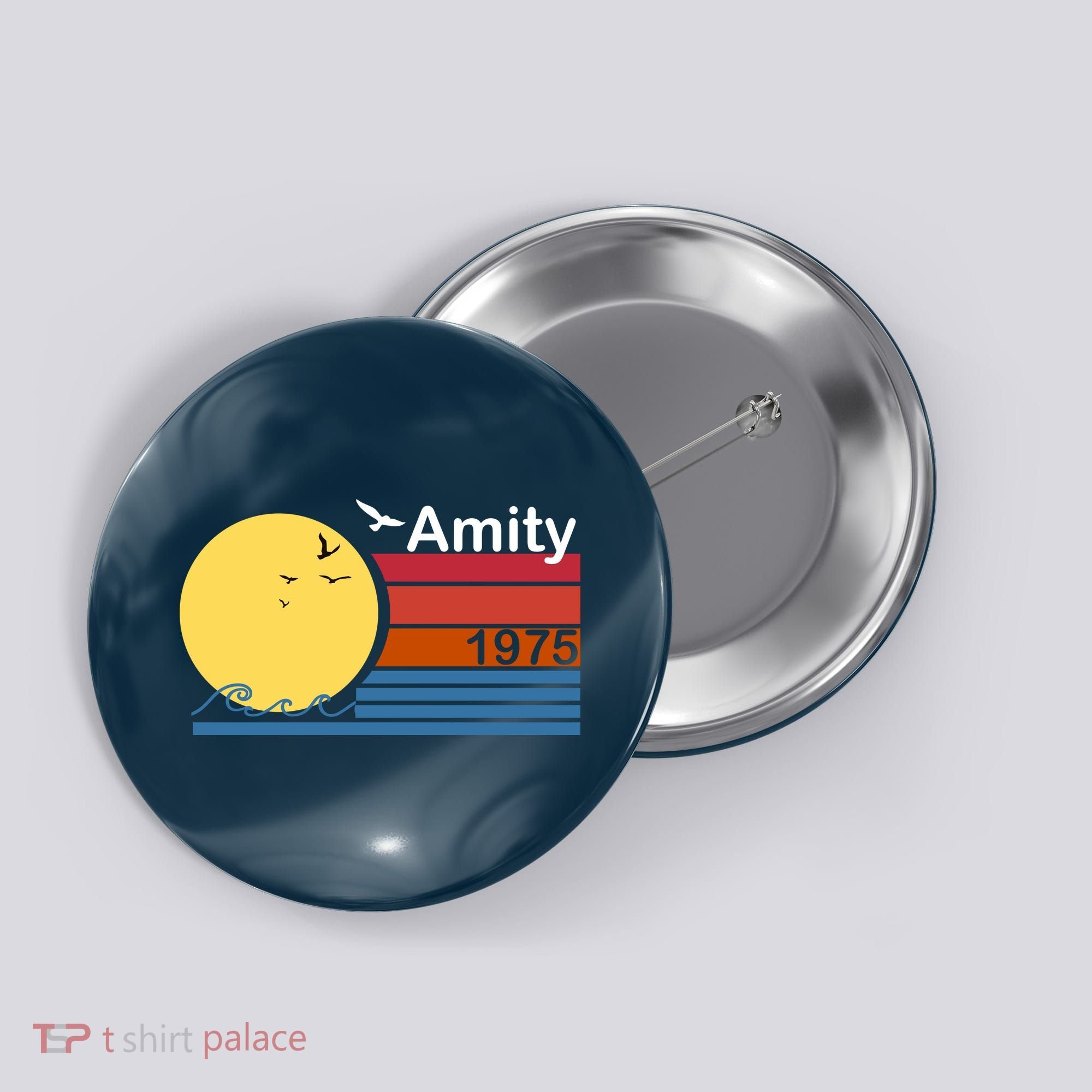 Amity 1975 Retro Button