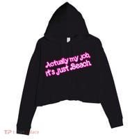 Actually My Job Its Just Beach Crop Fleece Hoodie thumb 0