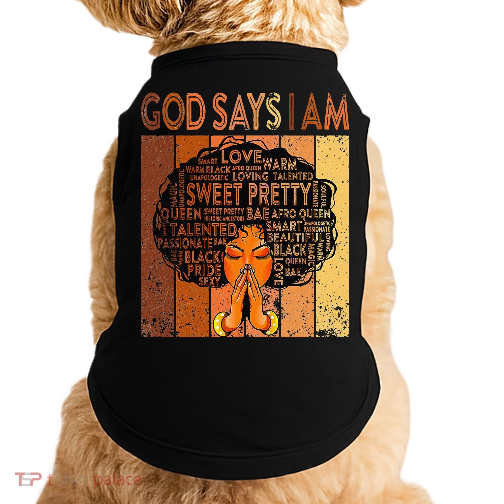 Afro Melanin Juneteenth Black History God Says I Am Doggie Tank