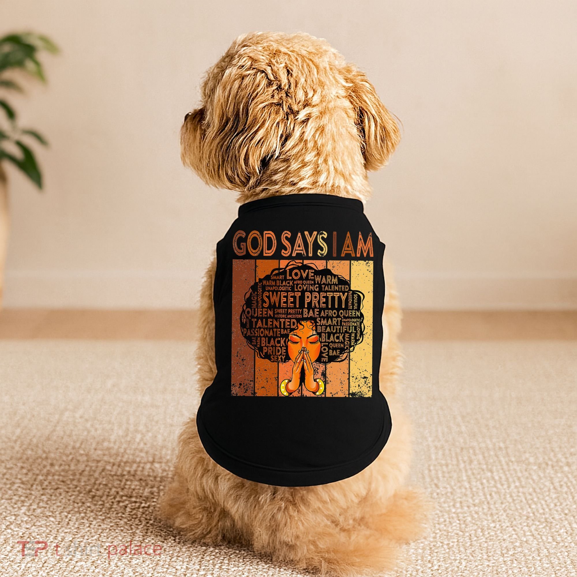 Afro Melanin Juneteenth Black History God Says I Am Doggie Tank