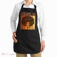 Afro Melanin Juneteenth Black History God Says I Am Apron thumb 2