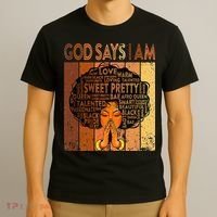 Afro Melanin Juneteenth Black History God Says I Am T-Shirt thumb 3