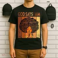 Afro Melanin Juneteenth Black History God Says I Am T-Shirt thumb 6