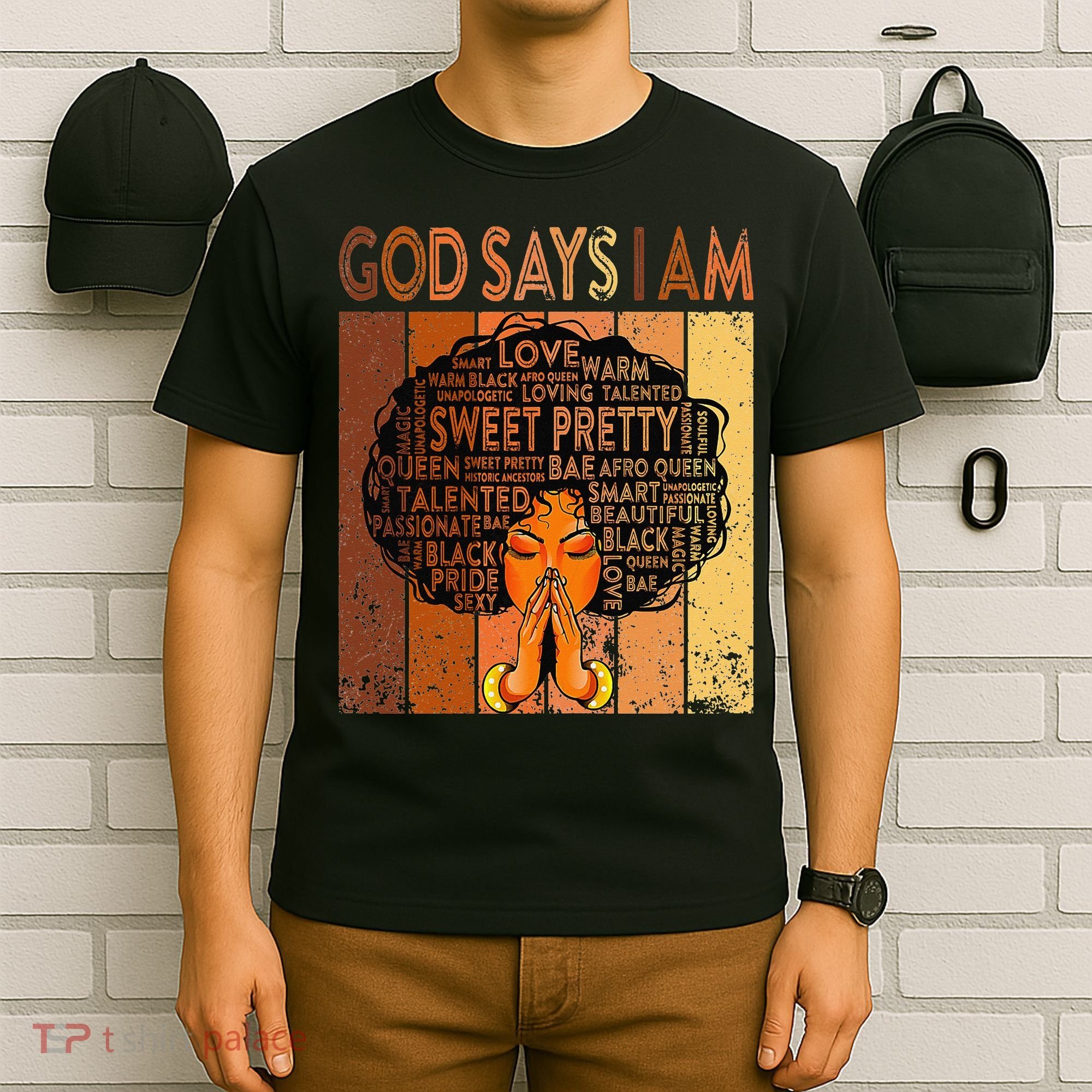 Afro Melanin Juneteenth Black History God Says I Am T-Shirt