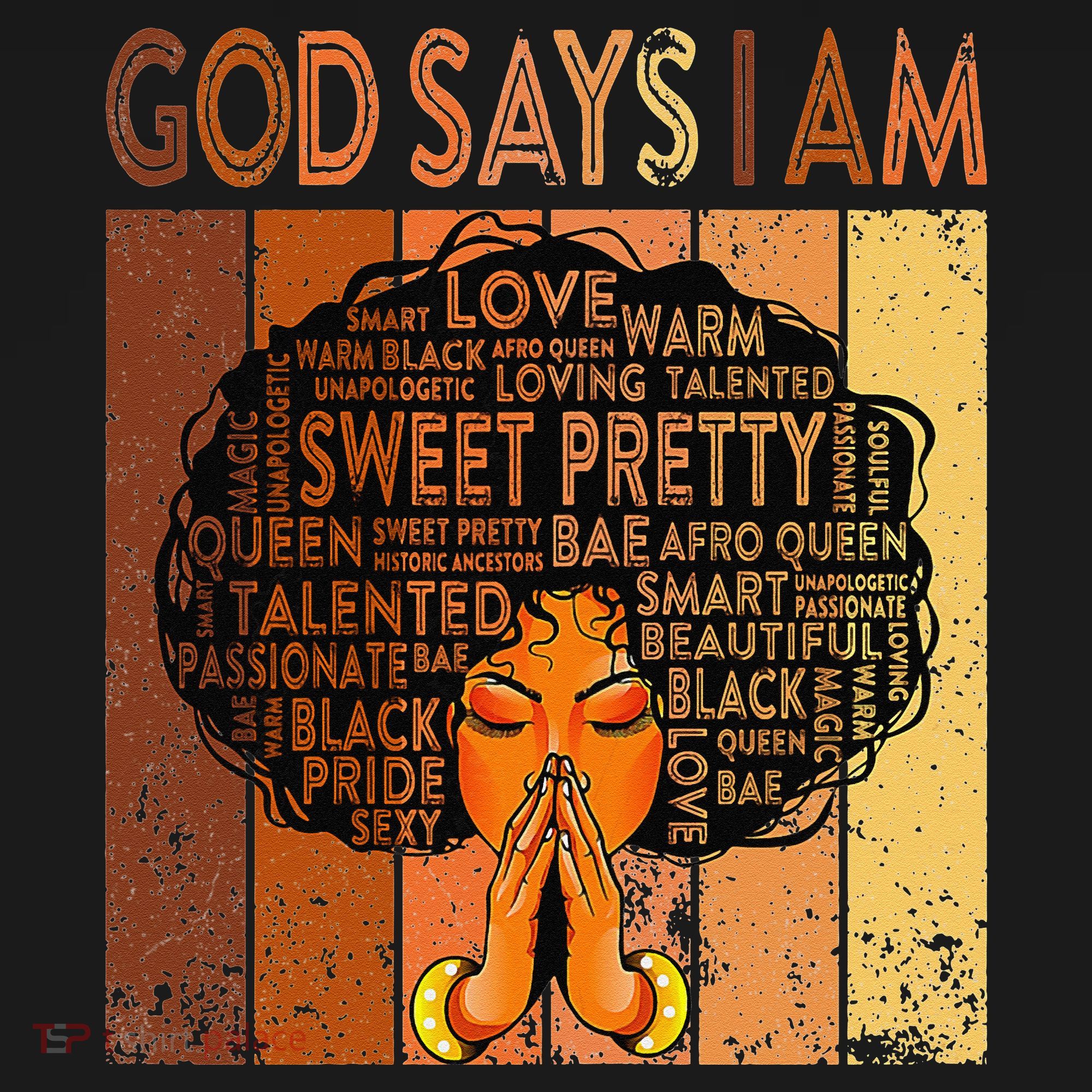 Afro Melanin Juneteenth Black History God Says I Am Button
