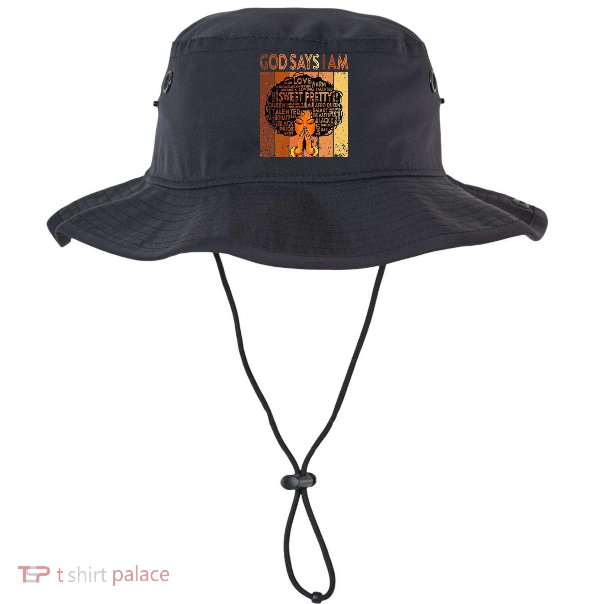 Afro Melanin Juneteenth Black History God Says I Am Bucket Hat