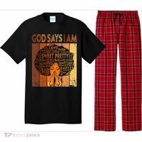 Afro Melanin Juneteenth Black History God Says I Am Pajama Set thumb 0