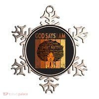 Afro Melanin Juneteenth Black History God Says I Am Ornament thumb 0