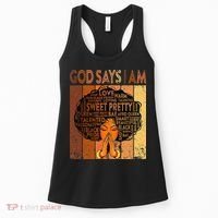 Afro Melanin Juneteenth Black History God Says I Am Women's Tank Top thumb 0