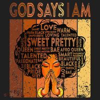 Afro Melanin Juneteenth Black History God Says I Am Hat thumb 2