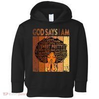 Afro Melanin Juneteenth Black History God Says I Am Toddler Hoodie thumb 0