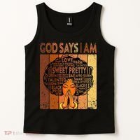 Afro Melanin Juneteenth Black History God Says I Am Tank Top thumb 2