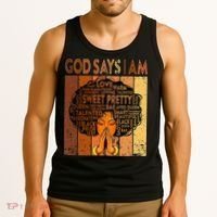 Afro Melanin Juneteenth Black History God Says I Am Tank Top thumb 3