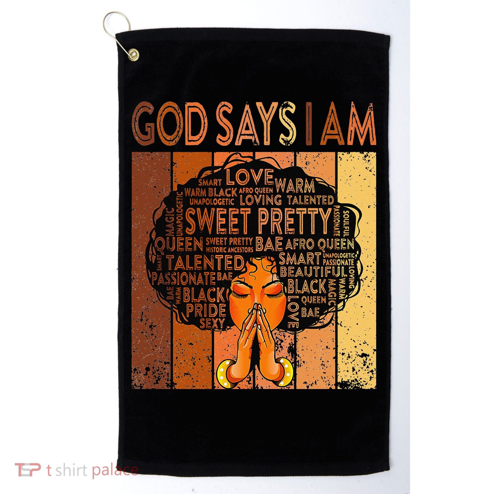 Afro Melanin Juneteenth Black History God Says I Am Golf Towel