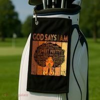 Afro Melanin Juneteenth Black History God Says I Am Golf Towel thumb 2