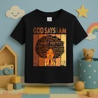 Afro Melanin Juneteenth Black History God Says I Am Toddler T-Shirt thumb 3