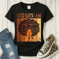 Afro Melanin Juneteenth Black History God Says I Am Women's T-Shirt thumb 3