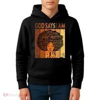 Afro Melanin Juneteenth Black History God Says I Am Kids Hoodie thumb 4