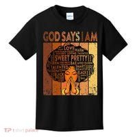 Afro Melanin Juneteenth Black History God Says I Am Kids T-Shirt thumb 0