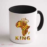 Africa Map Kente Cloth For King African Lover Funny Gift Coffee Mug thumb 1