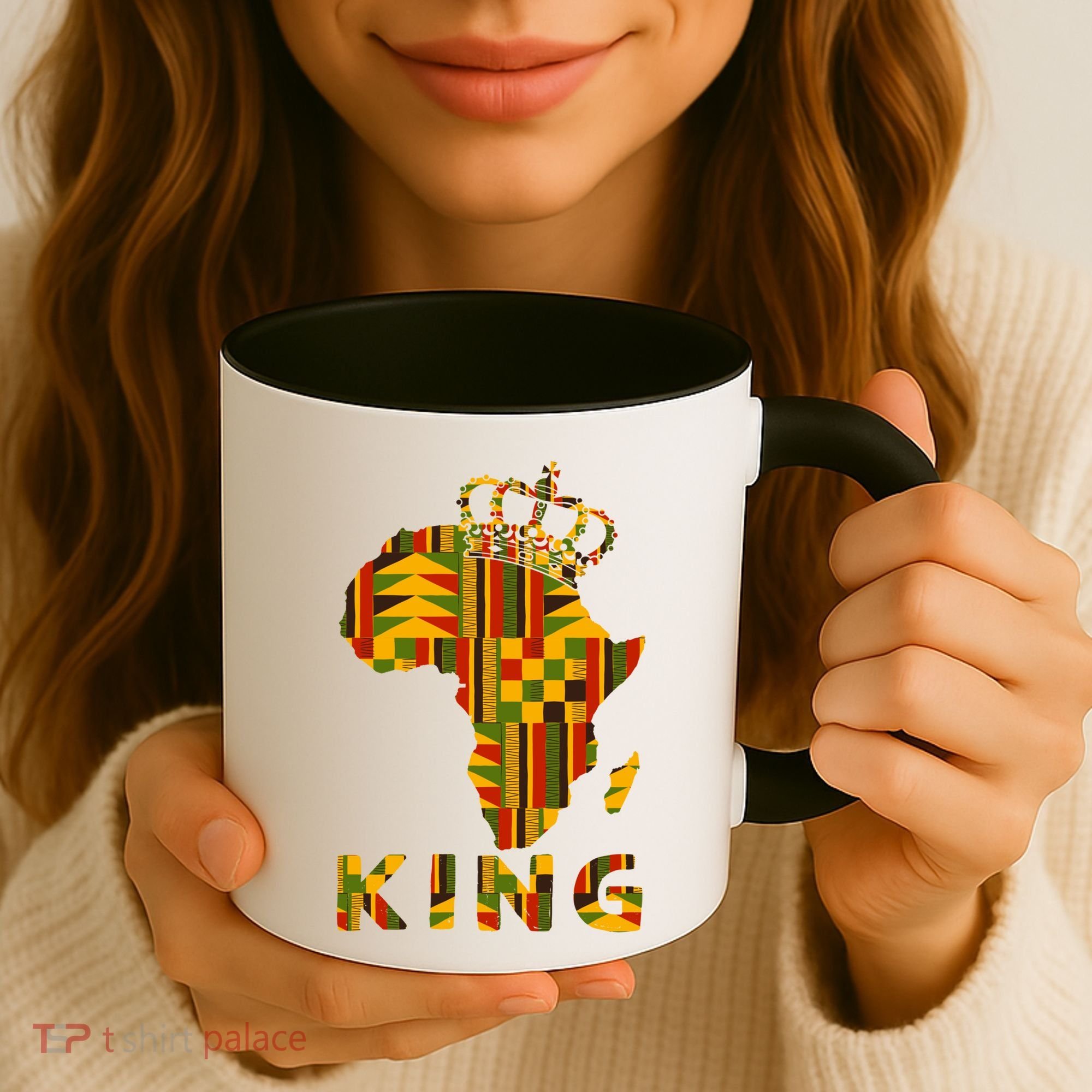 Africa Map Kente Cloth For King African Lover Funny Gift Coffee Mug